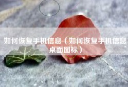 如何恢复手机信息（如何恢复手机信息桌面图标）