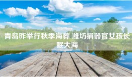 青岛昨举行秋季海葬 潍坊捐器官女孩长眠大海