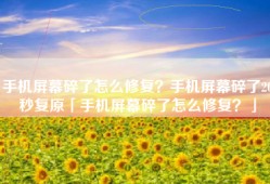 手机屏幕碎了怎么修复？手机屏幕碎了20秒复原「手机屏幕碎了怎么修复？」