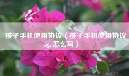 孩子手机使用协议（孩子手机使用协议怎么写）