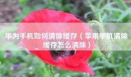 华为手机如何清除缓存（苹果手机清除缓存怎么清除）