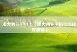 澳大利亚手机卡（澳大利亚手机卡怎样查流量）