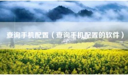 查询手机配置（查询手机配置的软件）