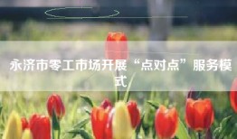 永济市零工市场开展“点对点”服务模式