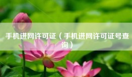 手机进网许可证（手机进网许可证号查询）