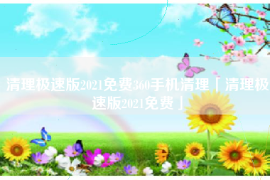 清理极速版2021免费360手机清理「清理极速版2021免费」