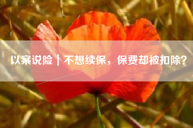 以案说险｜不想续保，保费却被扣除？